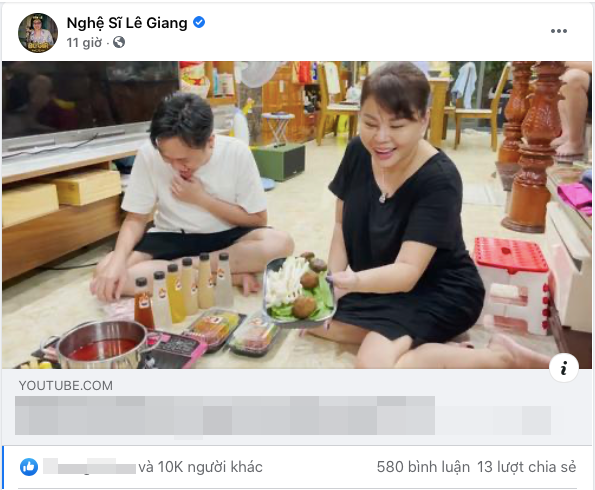Bài đăng khiến nghệ sĩ Lê Giang bị dân mạng chỉ trích