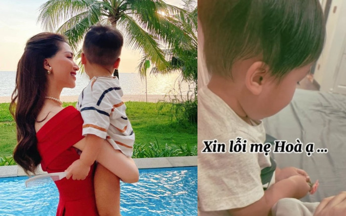 Ông xã vắng nhà, con trai khóc vì mọc răng khiến Hoà Minzy than mệt và hoang mang Ảnh 2
