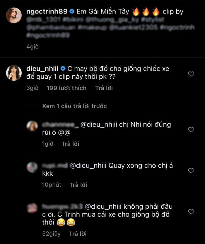 Diệu Nhi liền vào hỏi khó Ngọc Trinh.