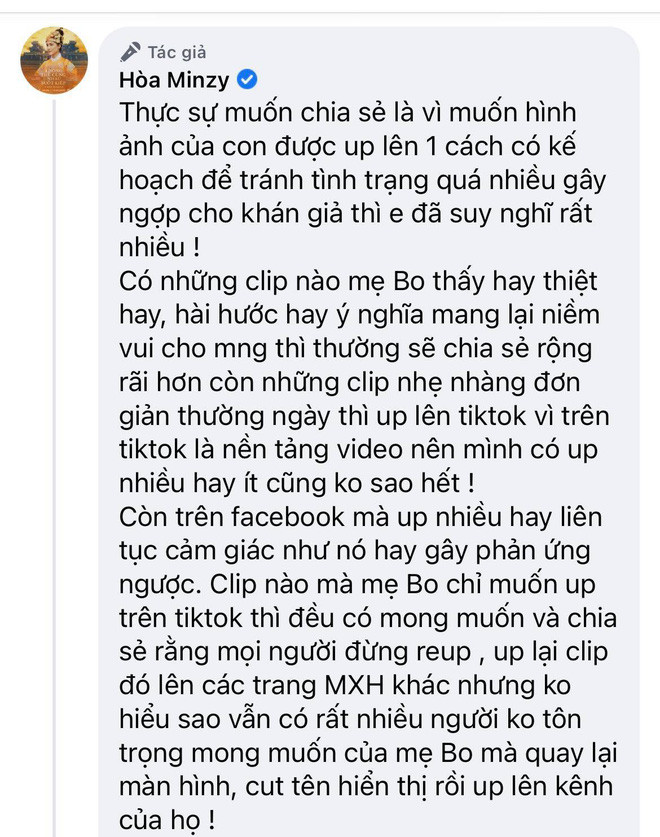 Hậu lo lắng việc đăng ảnh con trai, Hòa Minzy thẳng thừng tuyên bố điều này, mong khán giả đừng buồn Ảnh 3