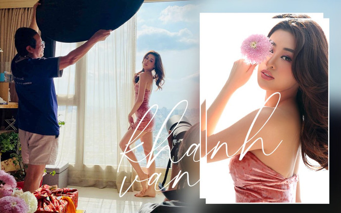 Được bố hỗ trợ hậu trường, Hoa hậu Khánh Vân 'bắn ảnh' lia lịa với đạo cụ đặc biệt 'cây nhà lá vườn' Ảnh 2