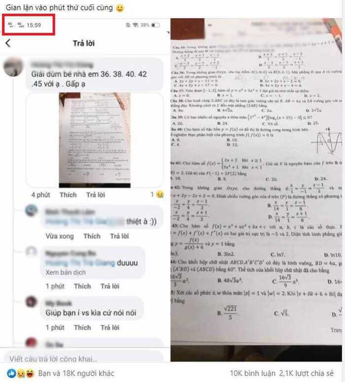 Công an vào cuộc vụ thí sinh lén chụp đề thi Toán rồi gửi cho người nhà 'cầu cứu' dân mạng giải hộ Ảnh 1