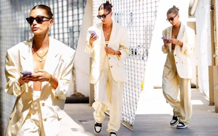 Vợ Justin Bieber mặc set đồ thanh lịch nhưng lại hở gần trọn vòng 1 Ảnh 2