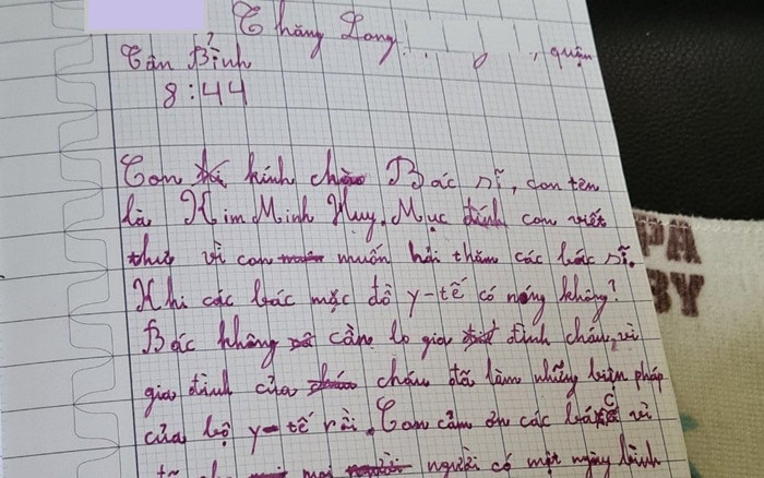 Xúc động bức thư học sinh lớp 4 gửi bác sĩ chống dịch: 'Khi mệt hãy cười cùng nhau để thêm năng lượng' Ảnh 2