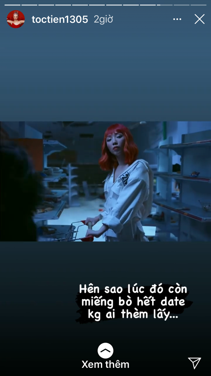 Chia sẻ mới đây của Tóc Tiên trên Instagram cá nhân.
