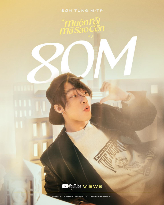 Trước đó, chỉ mất 2 tuần ra mắt MV đã cán mốc tận 80 triệu views khiến Sơn Tùng lần fan hâm mộ vui mừng