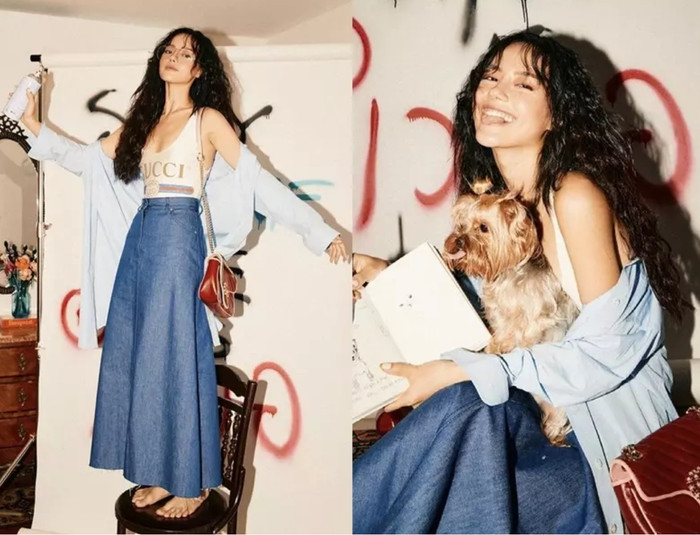 Khánh Linh có bức ảnh siêu xịn sò, chú chó xinh xắn cũng được lên sóng cùng cô chủ.