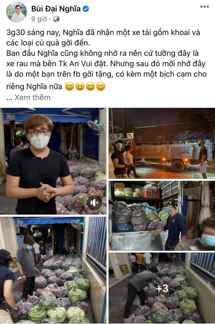 MC Đại Nghĩa thức xuyên đêm chở rau, bận rộn công việc thiện nguyện mùa dịch Ảnh 4