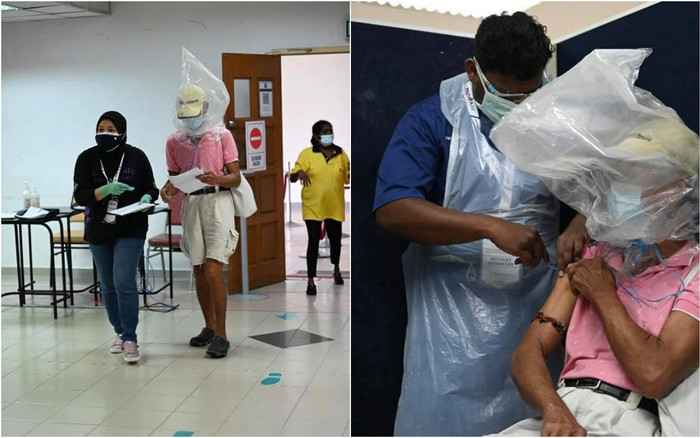 Bị cười nhạo vì trùm túi nilon đi tiêm vắc xin Covid-19, hành động của ông chú khiến mọi người câm nín Ảnh 2
