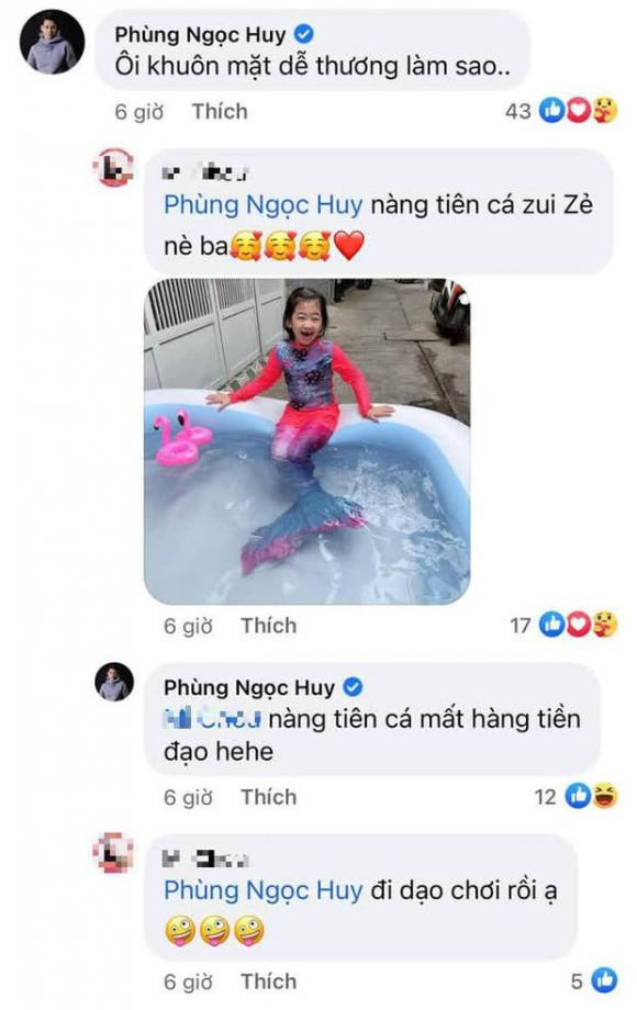 Phùng Ngọc Huy để lại bình luận gây chú ý dưới hình ảnh của con gái.