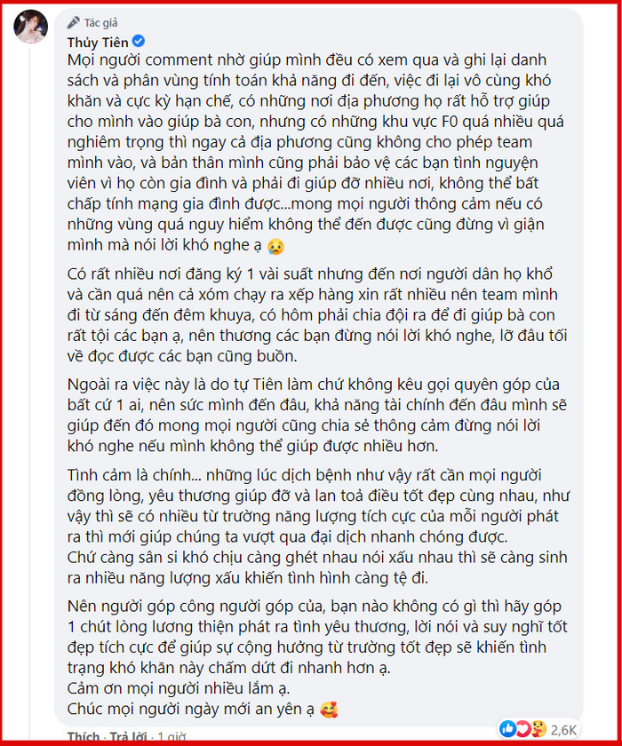 Thủy Tiên: 'Tiên làm từ thiện theo khả năng tài chính, còn sân si chỉ khiến tình hình càng tệ đi' Ảnh 4