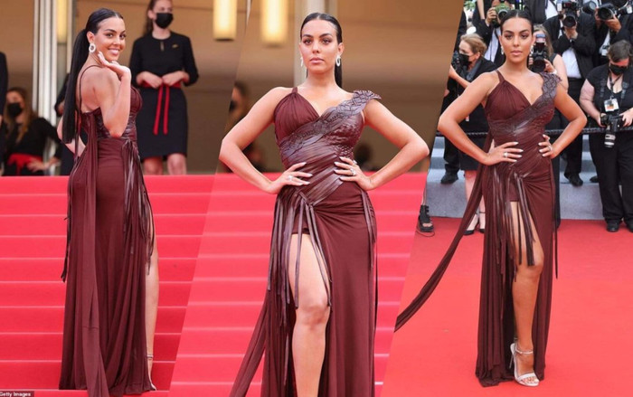 Người tình C.Ronaldo lộ thân hình tròn ủng khác xa ảnh tự đăng khi khoe dáng trên thảm đỏ Cannes 2021 Ảnh 2