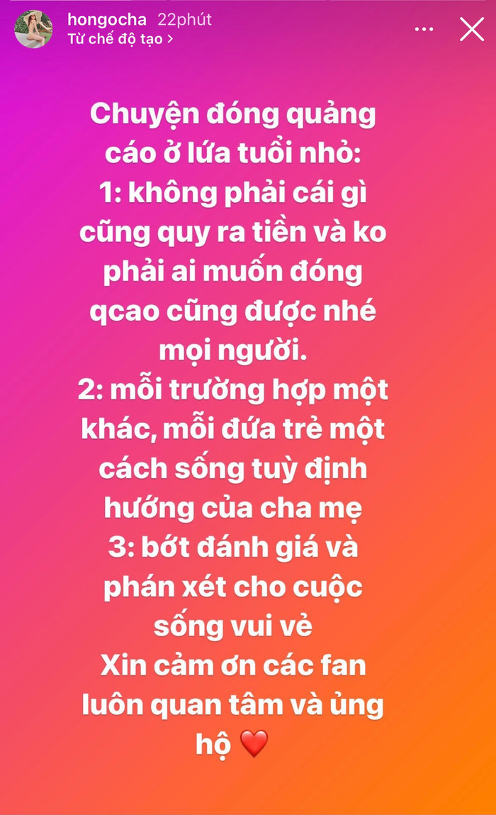 Hà Hồ lên tiếng trước chỉ trích để Lisa - Leon đóng quảng cáo, cát-sê 2 bé được dùng tiếp tế bệnh viện Ảnh 3