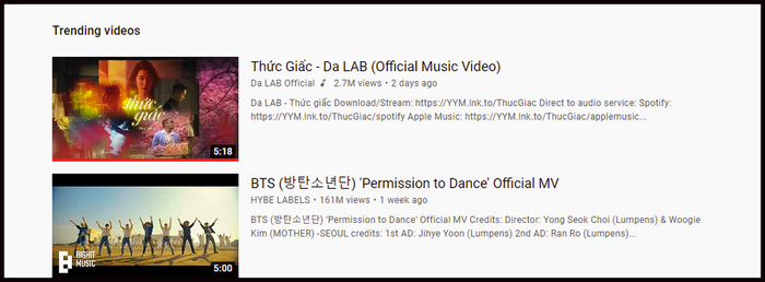 Da LAB chính thức vượt mặt BTS, thẳng tiến top 1 trending Youtube Việt Nam Ảnh 2