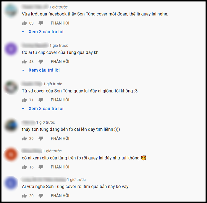 Hàng loạt người bình luận trong video gốc của ca khúc Hạnh phúc mới.