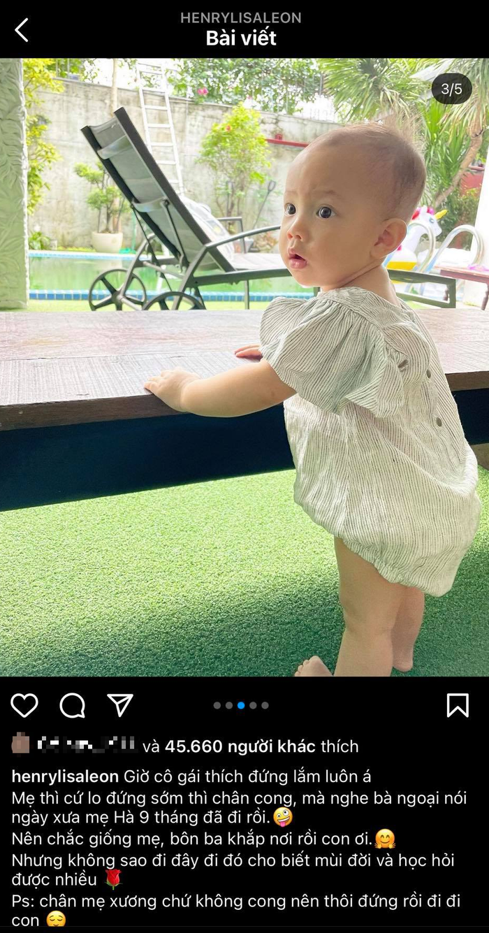 Hồ Ngọc Hà khoe con gái thích đứng sớm dù chỉ mới 8 tháng tuổi.