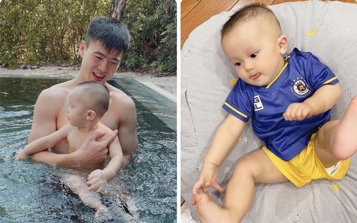 Con trai cầu thủ Đỗ Duy Mạnh tập đi cực đáng yêu, hứa hẹn lớn lên đẹp trai 'ăn đứt' ba Ảnh 2