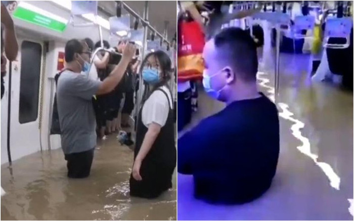 Trung Quốc: Mưa lớn nhất 60 năm, hành khách mắc kẹt trong tàu điện ngầm khi nước dâng cao tới nửa người Ảnh 2