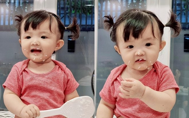 Vào tuổi ăn dặm, 'thế lực nhí' Winnie 'nhai trọn thế giới', được fan tặng biệt danh 'công chúa bánh bao' Ảnh 2