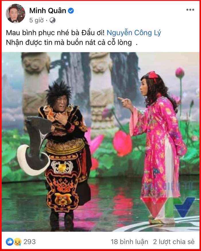 Ca sĩ Minh Quân lo lắng khi hay tin NSND Công Lý nhập viện