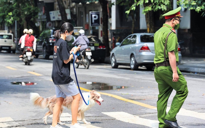 Hà Nội: Xử phạt 2 triệu đồng đối với cô gái dắt chó đi dạo trong buổi đầu giãn cách xã hội Ảnh 2