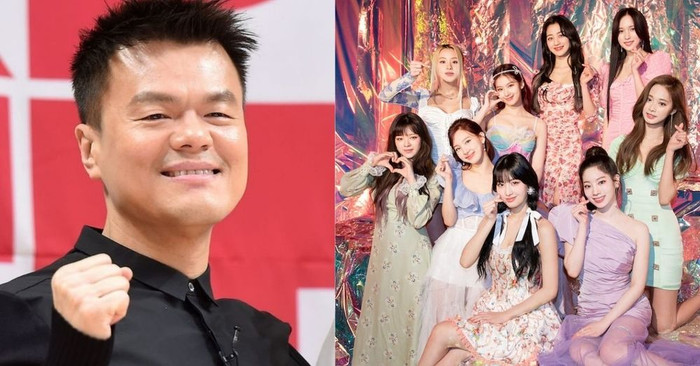 Park Jin Young (CEO JYP - ảnh trái) - Twice (ảnh phải)