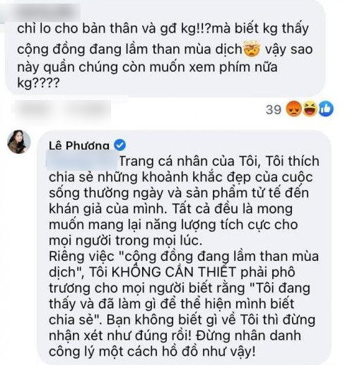 Lê Phương 'vỗ mặt' anti-fan vì bị mắng không làm từ thiện: Đừng nhân danh công lý một cách hồ đồ như vậy Ảnh 3