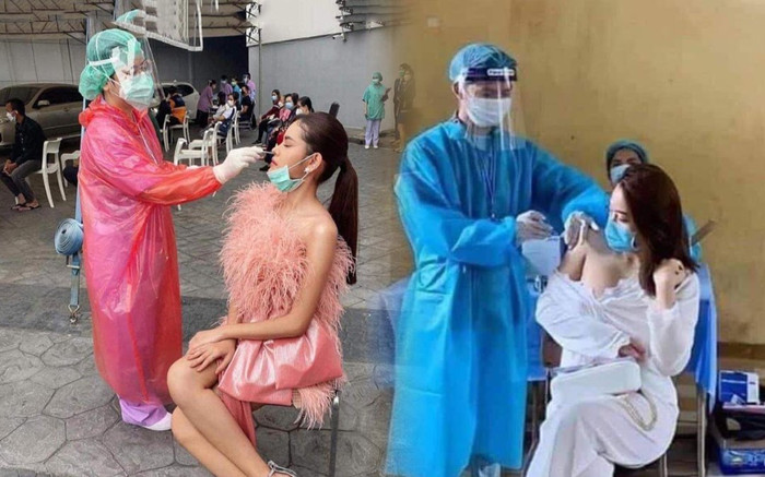 Đi tiêm vaccine Covid-19: Dàn người đẹp mặc rườm rà, khoe vòng 1 gây tức mắt Ảnh 2