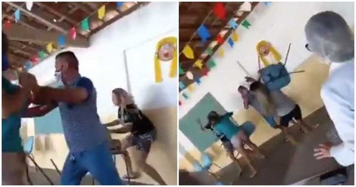 4 người lao vào ẩu đả gây náo loạn cả trung tâm tiêm chủng.