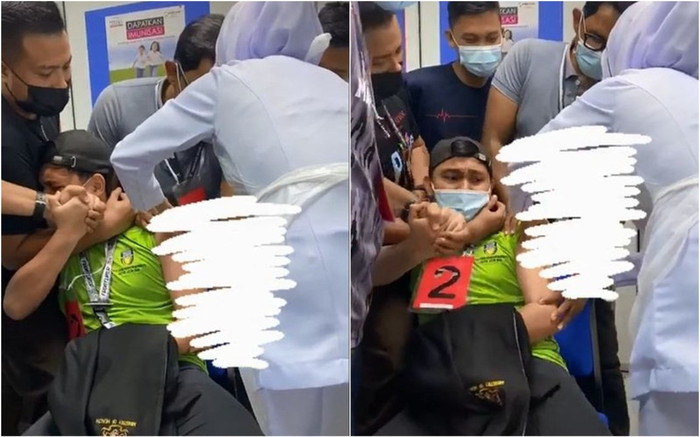 Nam y tá la hét ầm ĩ, phải nhờ tới 4 người giữ khi tiêm phòng khiến hội chị em cười nắc nẻ Ảnh 2