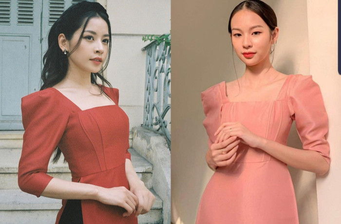 Và nếu muốn hiền lành, nhẹ nhàng thì kiểu áo dài cách tân lại trở thành item tương đồng của 2 cô gái. Điểm khác nhau chỉ nằm ở màu sắc mà thôi.