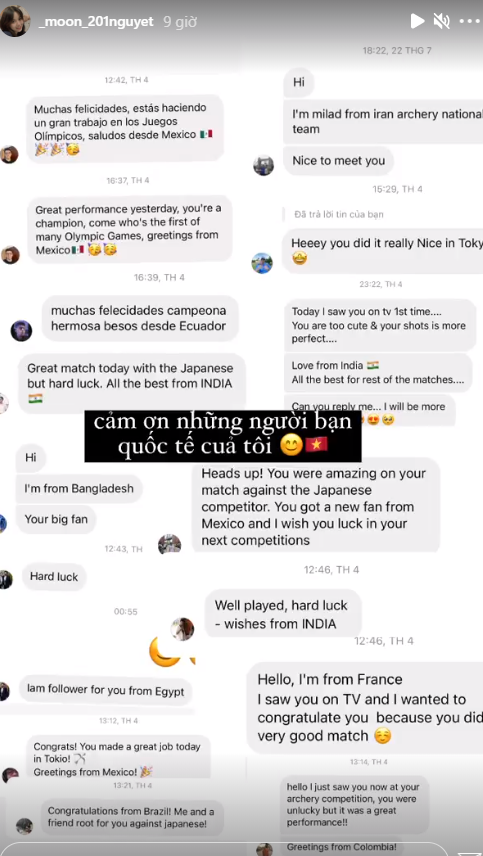 Fan quốc tế bày tỏ hâm mộ Ánh Nguyệt.