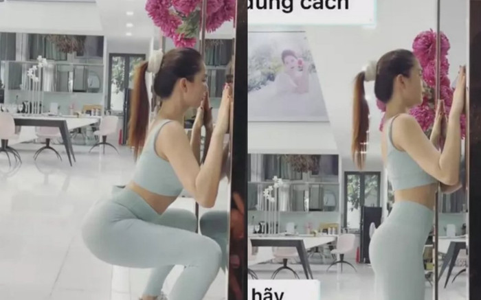 Ngọc Trinh làm clip chỉ tập squat ngày dịch, có gì mà dân tình nổ ra tranh cãi? Ảnh 2
