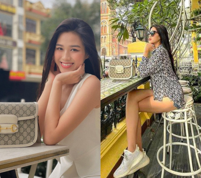 Lần khác là mẫu túi tầm hơn 50 triệu đồng, khi phối cùng trang phục họa tiết khác gây rườm rà, kém ấn tượng.