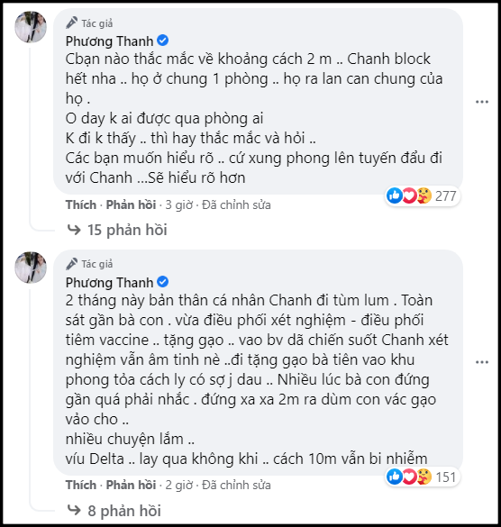 Nữ ca sĩ giải thích về chuyện giãn cách 2m.