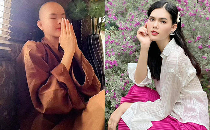 Cô quyết định cạo đầu và quy y cửa Phật vào giữa tháng 7 vừa qua