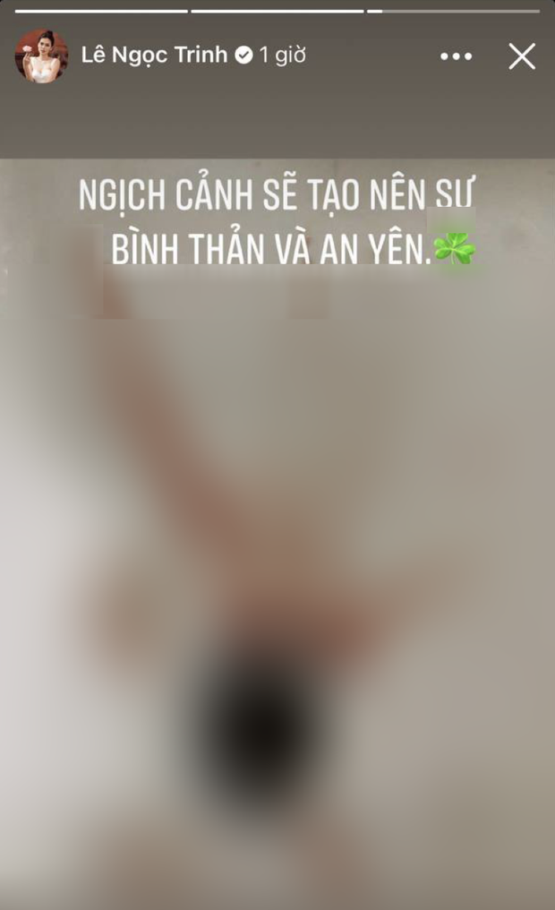 Ngọc Trinh đăng ảnh cho thấy việc từng nôn ra máu trên story cá nhân (Ảnh đã được làm mờ)