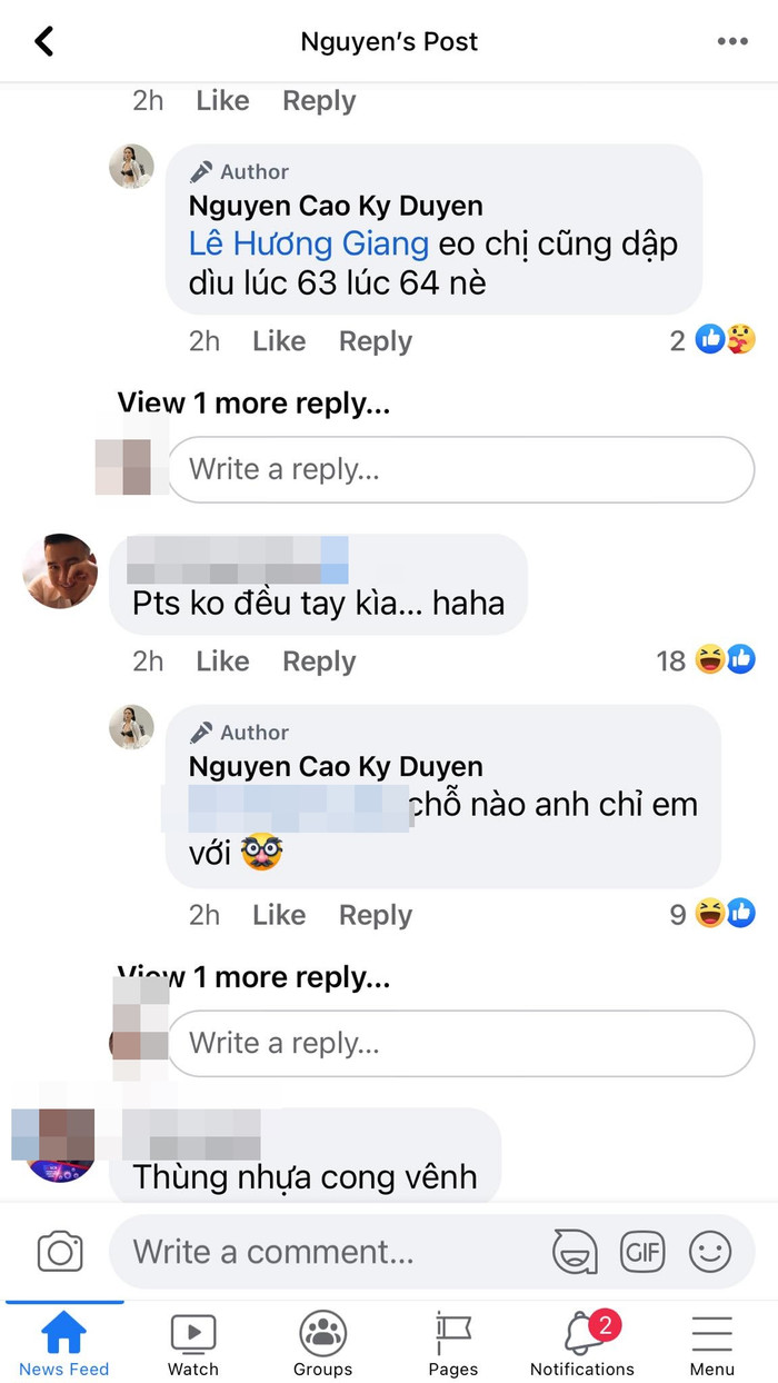 Màn đối đáp giữa Hoa hậu Kỳ Duyên và một người bạn nói eo mình chỉnh sửa photoshop 