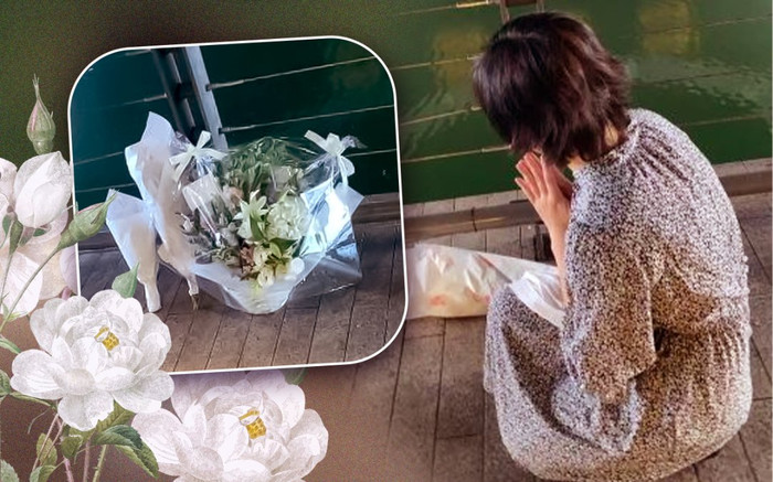 Những nhành hoa trắng xếp gọn gàng ở bờ sông để tiếc thương chàng trai Việt bị hành hung ở Nhật Bản Ảnh 2