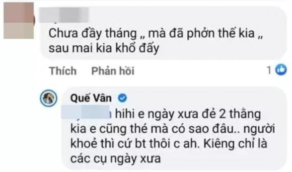 Quế Vân bị dân tình cảnh cáo khi thoải mái 'xả thân khoe dáng' trong thời gian ở cữ.