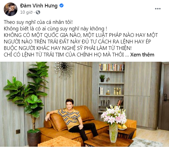 Quan điểm của Đàm Vĩnh Hưng.
