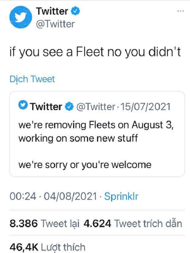 Thông báo của Twitter