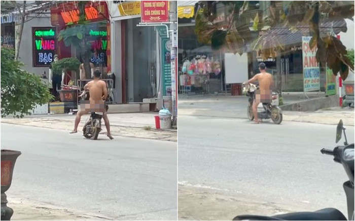 Clip: Người đàn ông khỏa thân đi xe đạp điện giữa đường gây xôn xao mạng xã hội Ảnh 2
