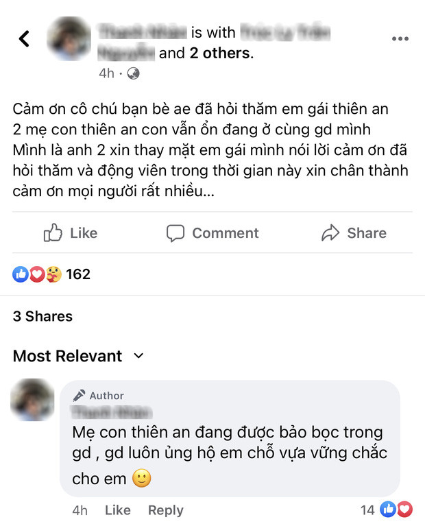 Người tự xưng anh trai Thiên An lên tiếng, tiết lộ tình trạng hiện tại của hai mẹ con Ảnh 5