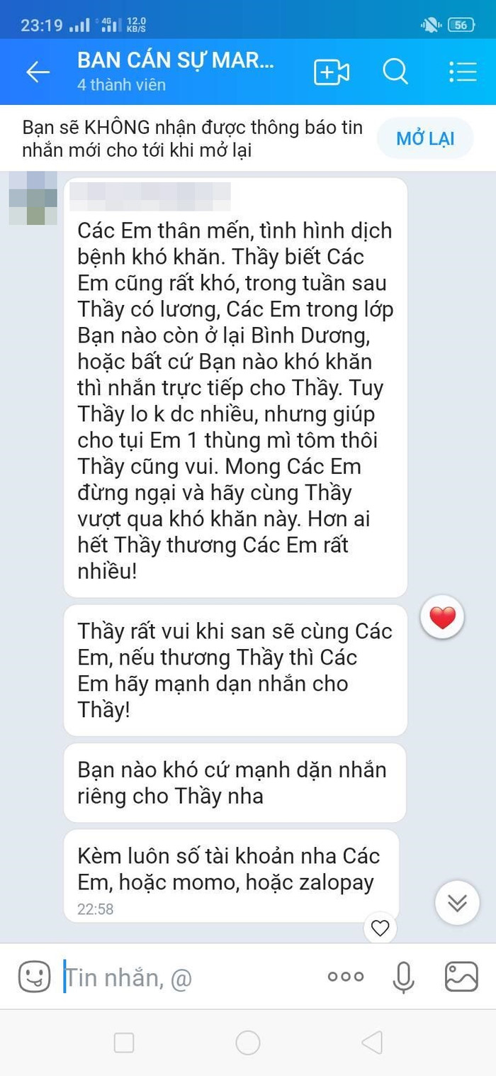 Một bạn lớp khác cũng khoe được Thầy giáo quan tâm 'không kém cạnh'. Ảnh: Ngọc Tuyền