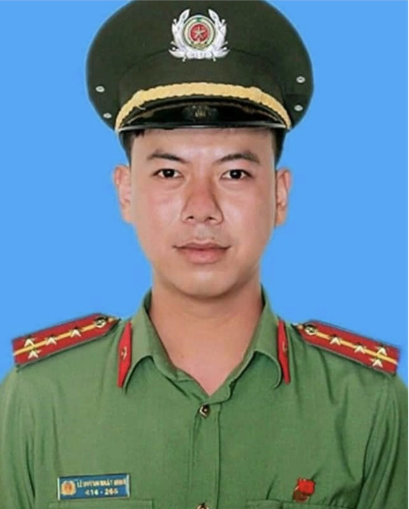 Di ảnh đại úy Lê Huỳnh Nhật Minh, phó trưởng Công an xã Phước Thạnh, huyện Gò Dầu (Tây Ninh).