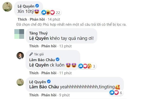 Màn phản hồi quá đỗi đáng yêu của Lệ Quyên, Lâm Bảo Châu.&nbsp;