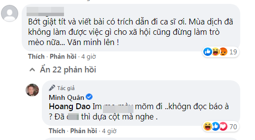 Đáp trả của ca sĩ Minh Quân.