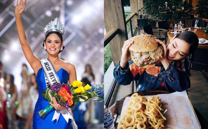 Khoảnh khắc ăn uống quên mình của các chị em Hoàn vũ, nhìn đến Pia Wurtzbach mà ngỡ ngàng Ảnh 2