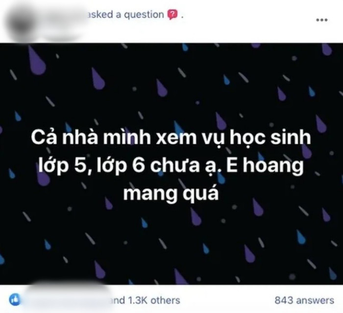 Thông tin đăng tải nghi liên quan tới vụ cặp đôi lớp 5, lớp 6 làm 'chuyện người lớn' lan truyền trên mạng xã hội gây phẫn nộ.